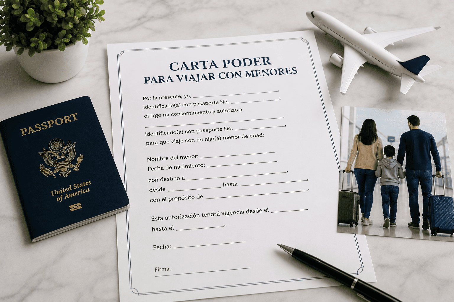 carta poder para viajar con menores