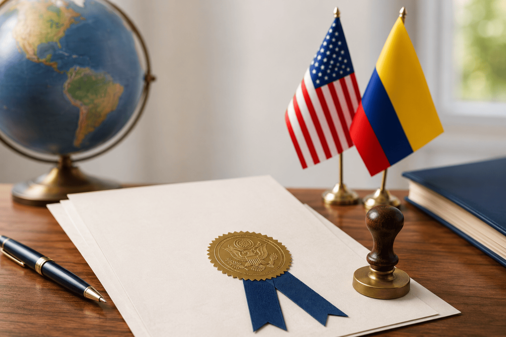 como apostillar un documento en estados unidos para colombia