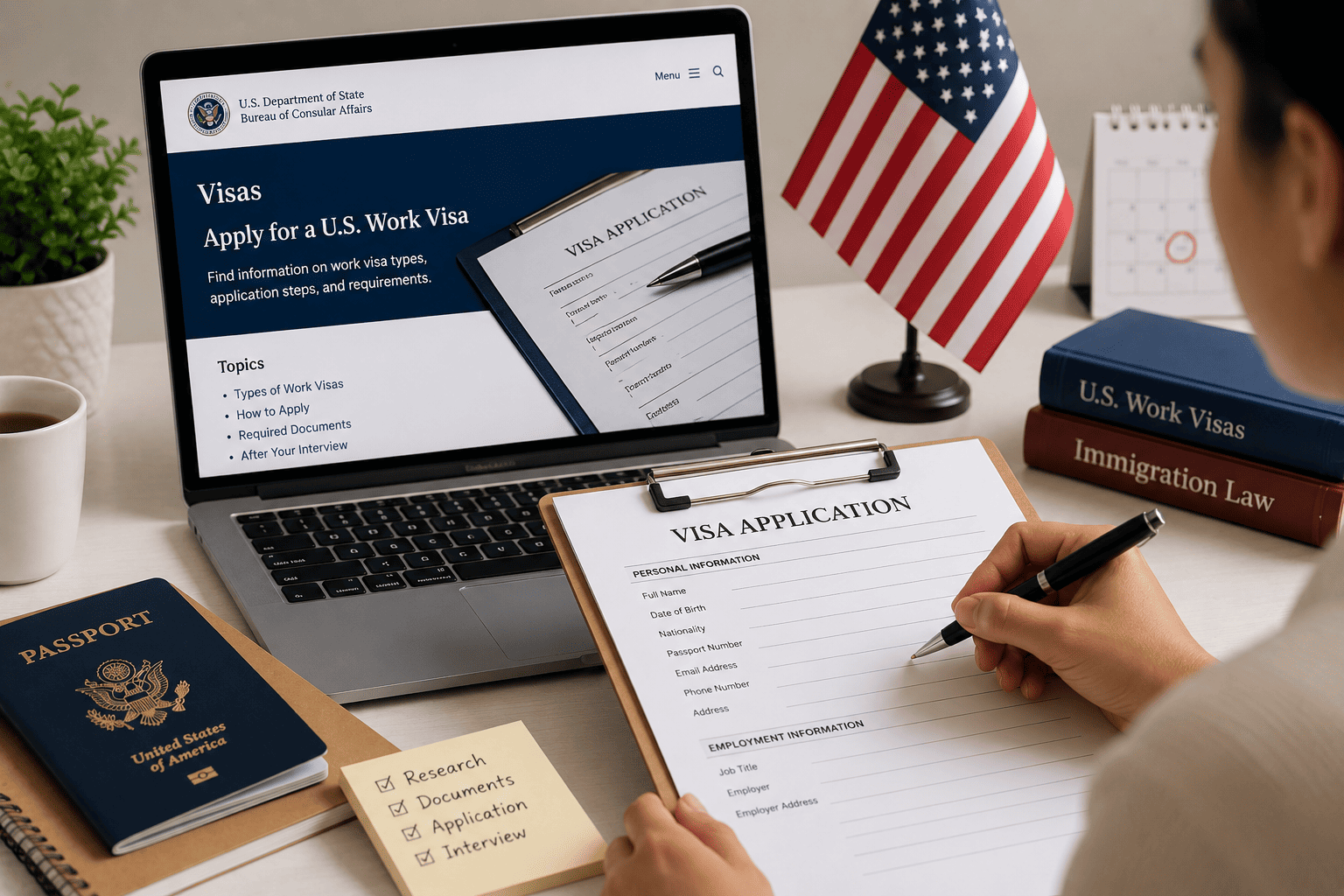 como pedir una visa de trabajo en estados unidos